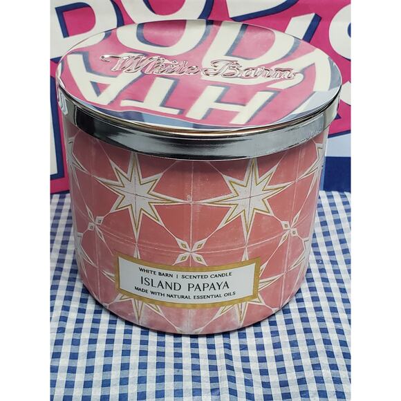 BBW Island Papaya Large 3 Wick Candle Home Fragrance Decor - Picture 1 of 2